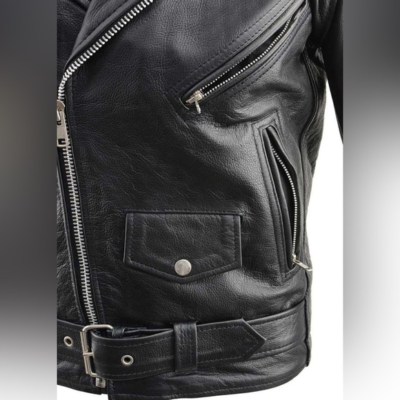 MILWAUKEE LEATHER THE LEGEND CLASSIC POLICE STYLE LEATHER MOTORCYCLE JACKET- XXL - Picture 7 of 9